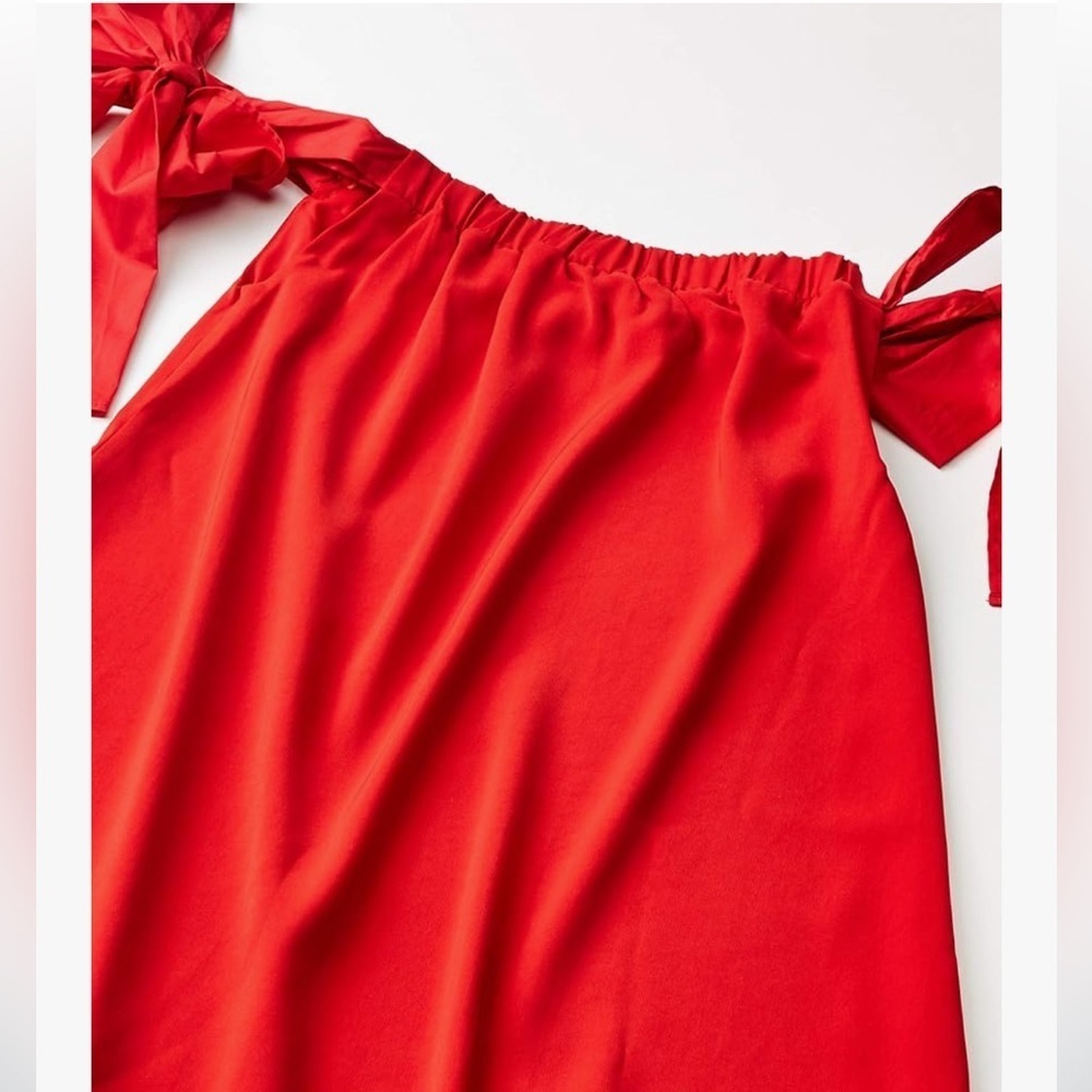 Sugarlips Off The Shoulder Super Cute Red Bow Dress : Size Small - Picture 6 of 10